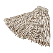 Rubbermaid Commercial Non-Launderable Cotton/Synthetic Cut-End Wet Mop Heads, 16 oz, White, Twister White Headband (F16600WH00)