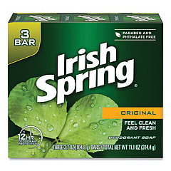 Irish Spring Bar Soap, Clean Fresh Scent, 3.75 oz, 3 Bars/Pack, 18 Packs/Carton (14177)