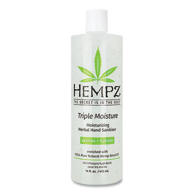 Hempz Antibacterial Triple Moisture Gel Hand Sanitizer, 16 oz Bottle, Enhanced Grapefruit and Sparkling Peach Scent (110274604)