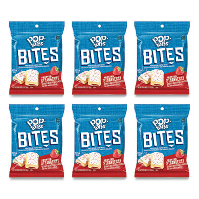 Kellogg's Pop Tarts Bites, Frosted Stawberry, 2.2 oz Bag, 6 Bags/Box (20314)
