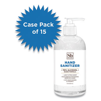 Soapbox 70% Alcohol Scented Gel Hand Sanitizer, 12 oz Pump Bottle, Citrus Scent, 15/Carton (77140CT)