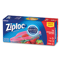 Ziploc SEAL TOP BAGS, 1 GAL, 10.75" X 10.56, CLEAR, 75/BOX (24442305)