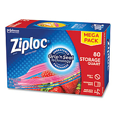 Ziploc SEAL TOP BAGS, 1 QT, 7.44" X 7", CLEAR, 80/BOX (24442309)