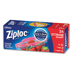 Ziploc SEAL TOP BAGS, 1 QT, 7.44" X 7", CLEAR, 24/BOX (24442310)