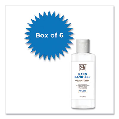 Soapbox 70% Alcohol Scented Gel Hand Sanitizer, 4 oz Flip-Top Bottle, Citrus Scent, 6/Box (77145BX)