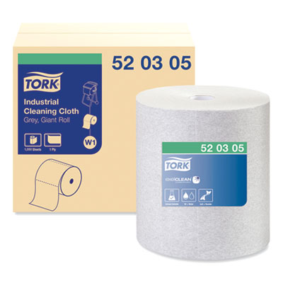 Tork Industrial Cleaning Cloths, 1-Ply, 12.6 x 13.3, Gray, 1,050 Wipes/Roll (520305)