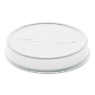 Pactiv Evergreen EarthChoice Compostable Fiber-Blend Soup Cup Lid, For 8-16 oz Soup Cups, 4" Diameter, White, 500/Carton (LMC81216EC)