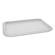 Pactiv Evergreen Supermarket Tray, #2S, 10.75 x 5.5 x 1.2, White, 500/Carton (51P102S)