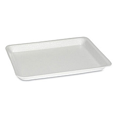 Pactiv Evergreen Supermarket Tray, #8S, 10.5 x 8.25 x 0.7, White, 500/Carton (51P108S)