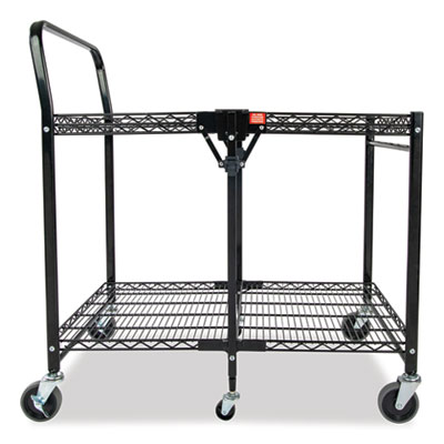 Bostitch Stowaway Folding Carts, 2 Shelves, 35w x 37.25d x 22h, Black, 250 lb Capacity (BSACLGBLK)