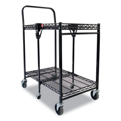 Bostitch Stowaway Folding Carts, 2 Shelves, 29.63w x 37.25d x 18h, Black, 250 lb Capacity (BSACSMBLK)