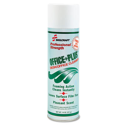 AbilityOne 7930015128969, SKILCRAFT Office Plus Desk/Office Cleaner, 18 oz Aerosol Spray, 12/Box