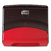 Tork Performance Folded Wiper/Cloth Dispenser, 16.81 x 8.11 x 15.51, Red/Smoke (6540281)