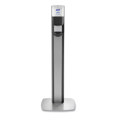 PURELL MESSENGER ES6 Graphite Panel Floor Stand with Dispenser, 1,200 mL, 16.75 x 6 x 40, Graphite/Silver (7316DSSLV)