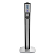 PURELL MESSENGER CS8 Silver Panel Floor Stand with Dispenser, 1,200 mL, 15.13 x 16.62 x 52.68, Graphite/Silver (7518DSSLV)