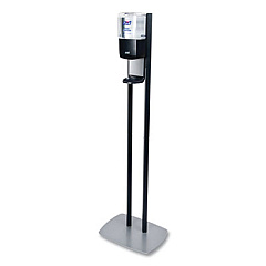 PURELL ES6 Hand Sanitizer Floor Stand with Dispenser, 1,200 mL, 13.5 x 5 x 28.5, Graphite/Silver (7216DS)