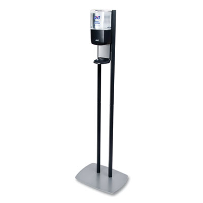 PURELL ES6 Hand Sanitizer Floor Stand with Dispenser, 1,200 mL, 13.5 x 5 x 28.5, Graphite/Silver (7216DS)