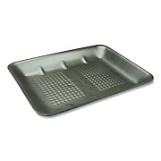 Pactiv Evergreen Supermarket Tray, #8H, 10.58 x 8.33 x 1.18, Black, 400/Carton (0TFB008H0000)