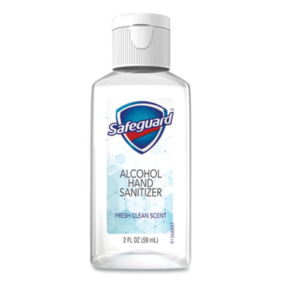 Safeguard Alcohol Hand Sanitizer Gel, 2 oz Flip-Cap Bottle, Fresh Clean Scent, 48/Carton (74439)