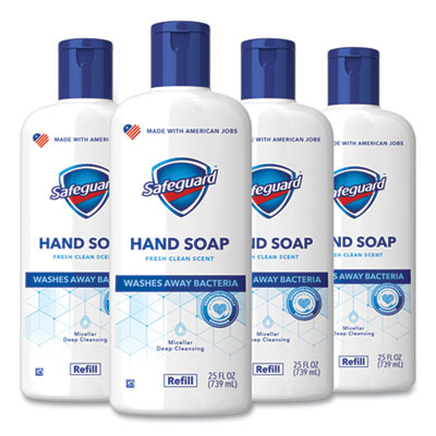 Safeguard Liquid Hand Soap, Fresh Clean Scent, 25 oz Bottle, 4/Carton (87850)