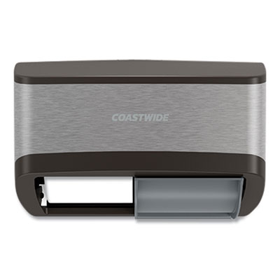 Coastwide Professional J-Series Duo Bath Tissue Dispenser, 11.49 x 6.9 x 7.55, Black/Metallic (24405521)