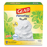 Glad ODORSHIELD WITH GAIN AND FEBREZE, 13 GAL, 0.72 MIL, 25.75" X 11.75", WHITE, 110/BOX (24401953)