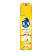 Pledge Furniture Polish, Lemon, 9.7 oz Aerosol Spray, 6/Carton (697832)