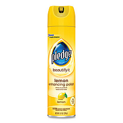 Pledge Furniture Polish, Lemon, 9.7 oz Aerosol Spray, 6/Carton (697832)