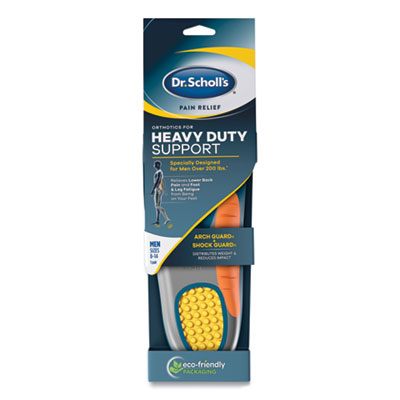 Dr. Scholl's Pain Relief Orthotic Heavy Duty Support Insoles, Men, Men's Sizes 8 to 14, Gray/Blue/Orange/Yellow, Pair (59048)