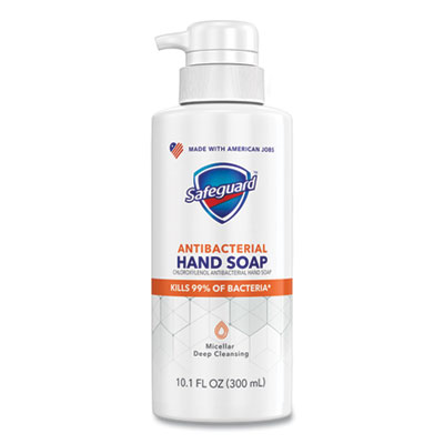 Safeguard Antibacterial Liquid Hand Soap, Fresh Clean Scent, 10.1 oz Pump Bottle, 4/Carton (26335)