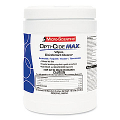 Opti-Cide Max Disinfectant Wipes, 6 x 6.75, White, 160/Canister, 12 Canisters/Carton (M60034)