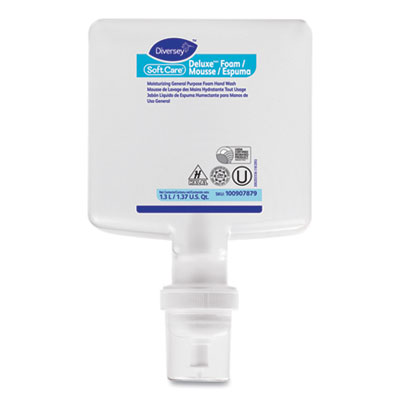 Diversey Soft Care Deluxe Foam Hand Soap Refill for IntelliCare Dispensers, Lemon Tea Scent, 1.3 L, 6/Carton (100907879)