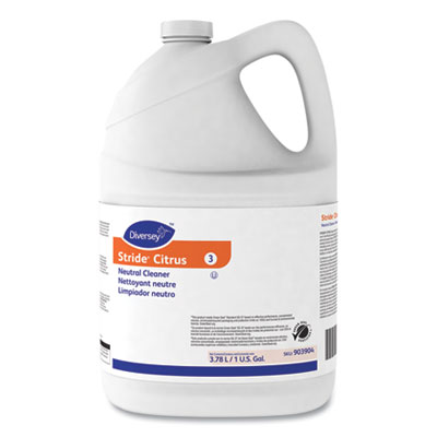 Diversey Stride Neutral Cleaner, Citrus, 1 gal, 4 Bottles/Carton (903904)
