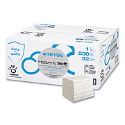 Papernet Heavenly Soft Special Door Tissue, 1-Ply, 4.1 x 5.1, White, 250/Pack, 32 Packs/Carton (419195)