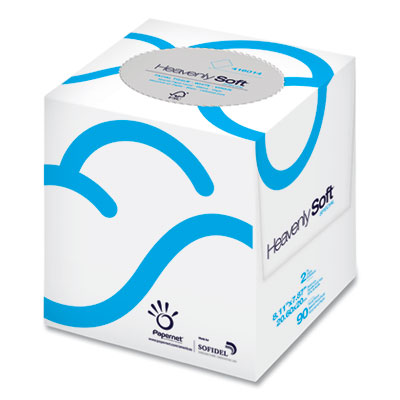 Papernet Heavenly Soft Facial Tissue, 2-Ply, White, 90 Sheets/Box, 36 Boxes/Carton (416014)