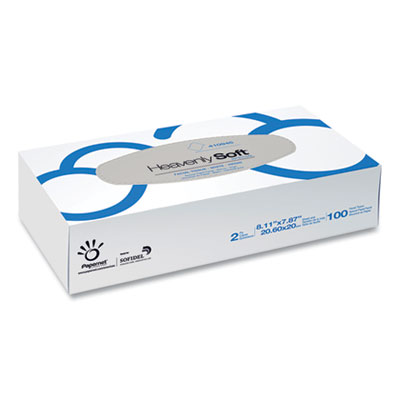 Papernet Heavenly Soft Facial Tissue, 2-Ply, White, 100 Sheets/Box, 30 Boxes/Caton (410945)