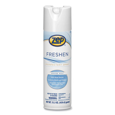 Zep Freshen Disinfectant Spray, Spring Mist, 15.5 oz Aerosol Spray (1050017EA)