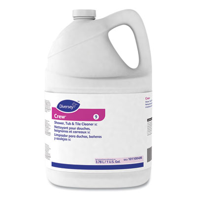 Diversey Crew Concentrated Shower/Tub/Tile Cleaner, Fresh Scent, 1 gal Bottle, 4/Carton (101100486)