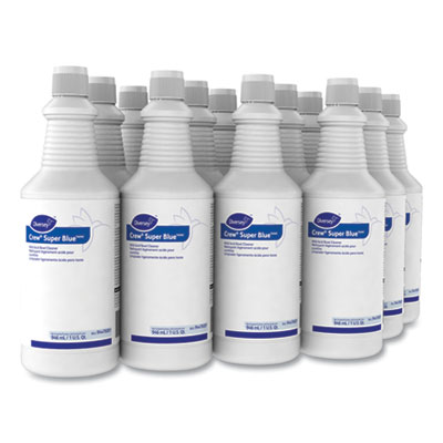 Diversey Crew Super Blue Mild Acid Bowl Cleaner, Citrus, 32 oz Squeeze Bottle, 12/Carton (94476081)
