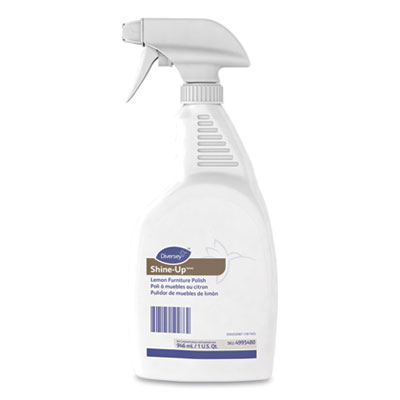 Diversey Shine-Up Furniture Cleaner, Lemon Scent, 32 oz, Trigger Spray Bottle, 12/Carton (4995480CT)