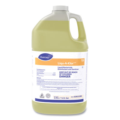 Diversey Liqu-A-Klor Disinfectant/Sanitizer, 1 gal. Bottle, 4/Carton (02853280)