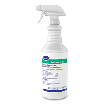 Diversey Bath Mate Acid-Free RTU Disinfectant/Cleaner, Fresh, 32 oz Spray Bottle, 12/Carton (5516217)