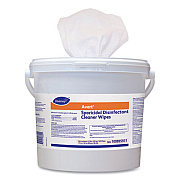 Diversey Avert Sporicidal Disinfectant Cleaner Wipes, 1-Ply, 11 x 12, Chlorine Scent, 160/Canister, 4 Canisters/Carton (100895931)
