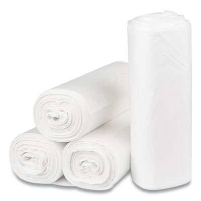 Inteplast Group Low-Density Commercial Can Liners, 45 gal, 0.8 mil, 40" x 46", Natural, 25 Bags/Roll, 4 Rolls/Carton (WSL4046XHN)