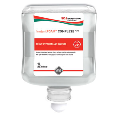 SC Johnson Professional InstantFOAM COMPLETE PURE Alcohol Hand Sanitizer, 1 L Refill, Fragrance-Free, 6/Carton (IFC1L)