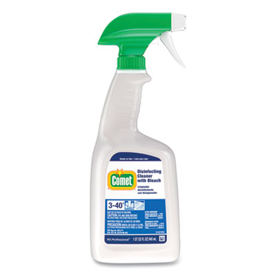 Comet Disinfecting Cleaner with Bleach, 32 oz, Plastic Spray Bottle, Fresh Scent (75350EA)