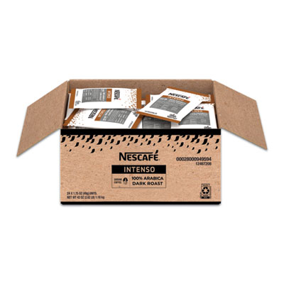 Nescaf Intenso 100% Arabica Dark Roast Ground Coffee, 1.75 oz Packet, 24/Carton (94959)