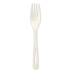 World Centric TPLA Bulk Cutlery, Fork, Plastic, Light Beige, 1,000/Carton (FOPS6)