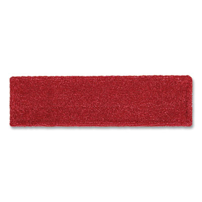 Rubbermaid Commercial Adaptable Flat Mop Pads, Microfiber, 19.5 x 5.5, Red, 12/Carton (2132423CT)