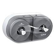 Georgia Pacific Professional SofPull Twin High-Capacity Center-Pull Bathroom Tissue Dispenser, 20.13 x 7 x 10.75, Smoke (56509)